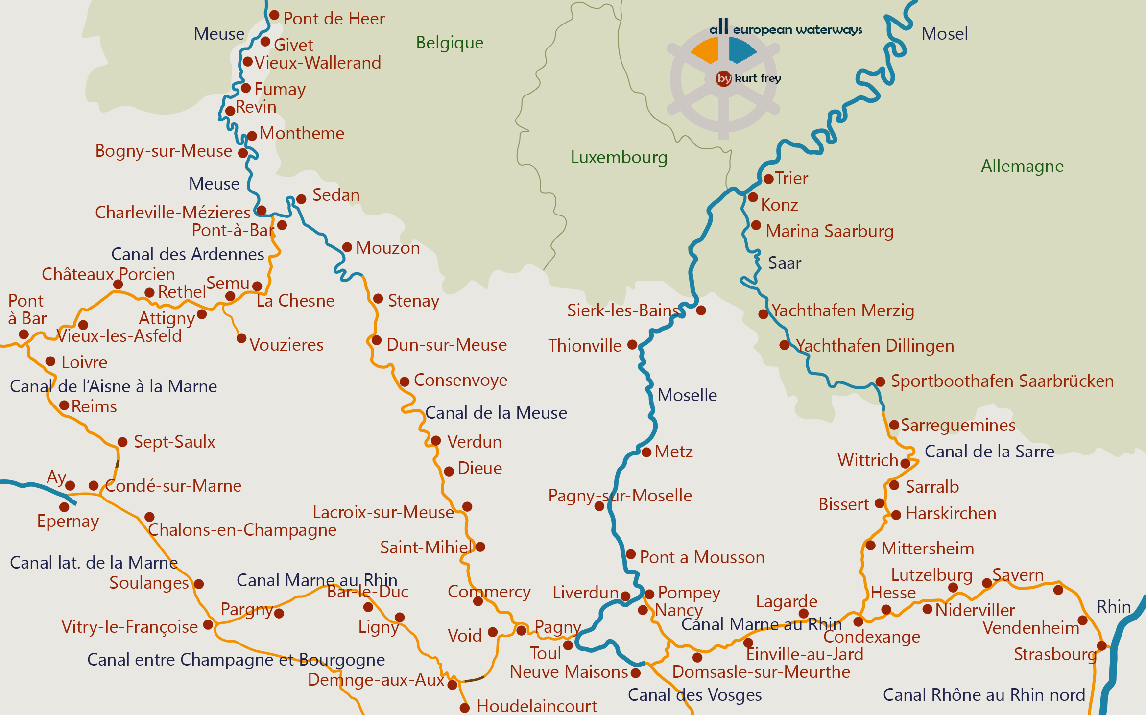 Wasserwege, Flüsse, Kanäle und Seen in Frankreich: Canal de la Marne au