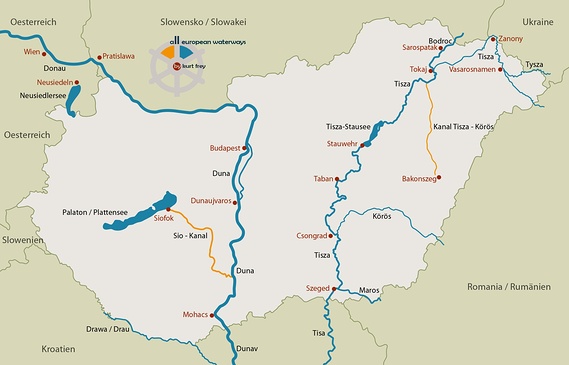 Wasserwege, Flüsse, Kanäle und Seen in Ungarn – Waterways