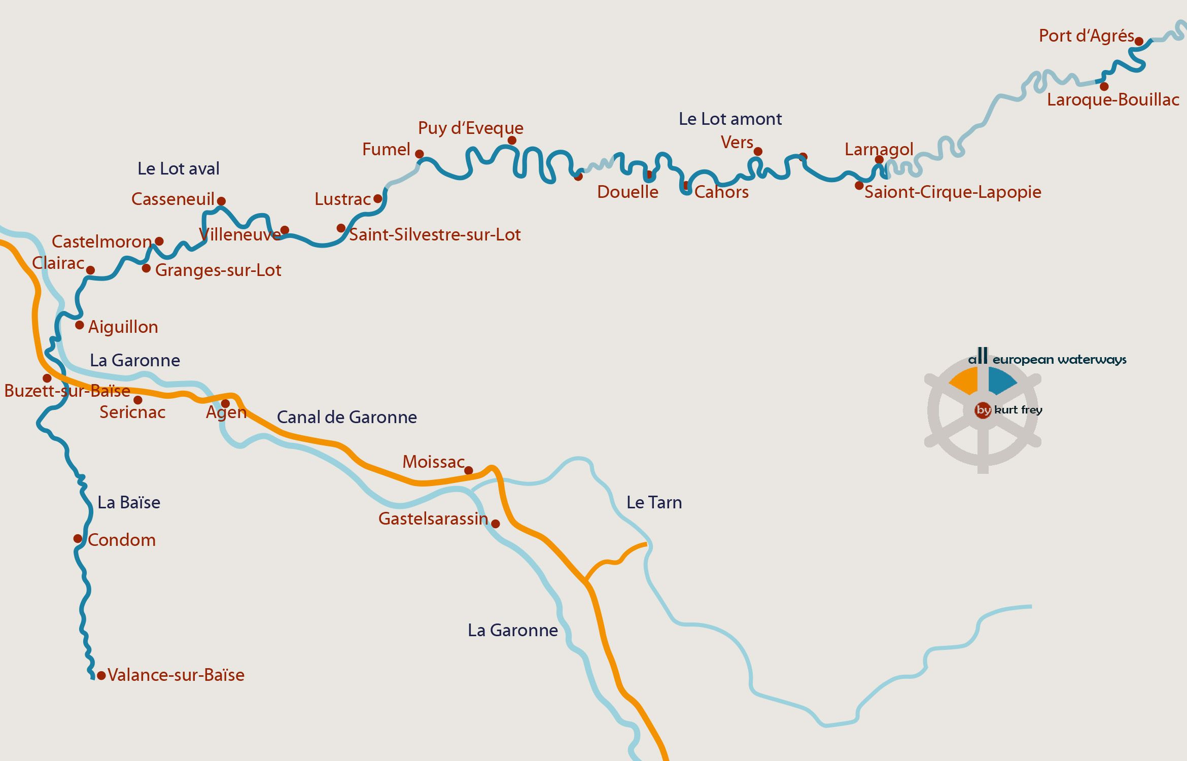 Wasserwege, Flüsse, Kanäle und Seen in