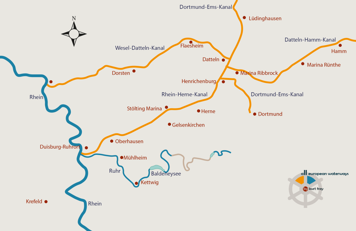Die Wasserwege und Kanäle im Ruhrpot – Waterways