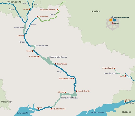 Der bekannteste Fluss in der Ukreine Der Dnepr Waterways