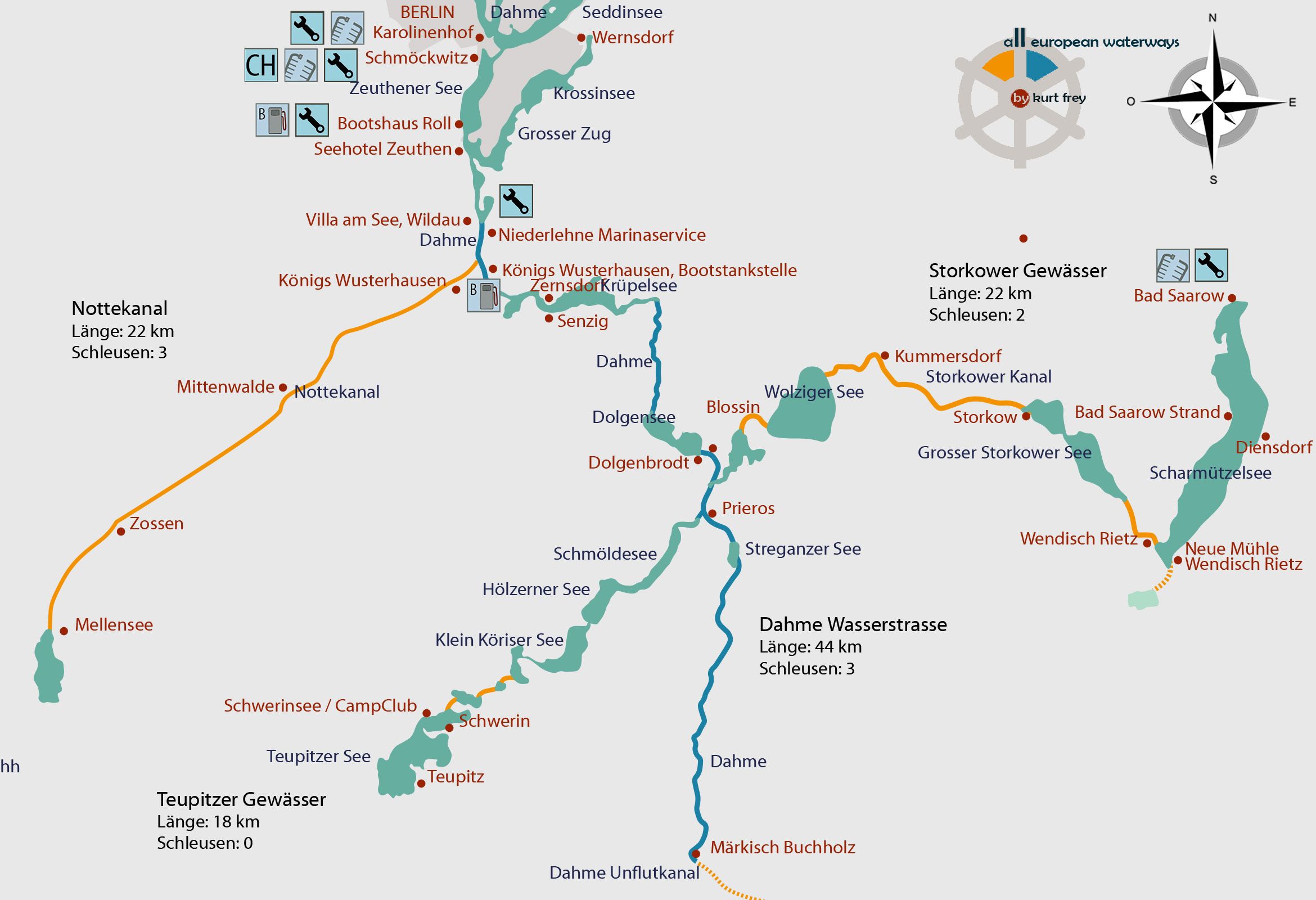 Schiffbare Gewässer, Flüsse, Kanäle, Wasserwege und Seen in Deutschland Schiffbare Gewässer, Flüsse, Kanäle, Wasserwege und Seen in Deutschland
